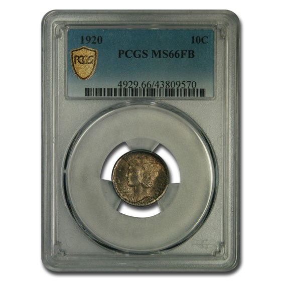 1920 Mercury Dime MS-66 PCGS (FB) 1920 Mercury Dime MS-66 PCGS (FB)